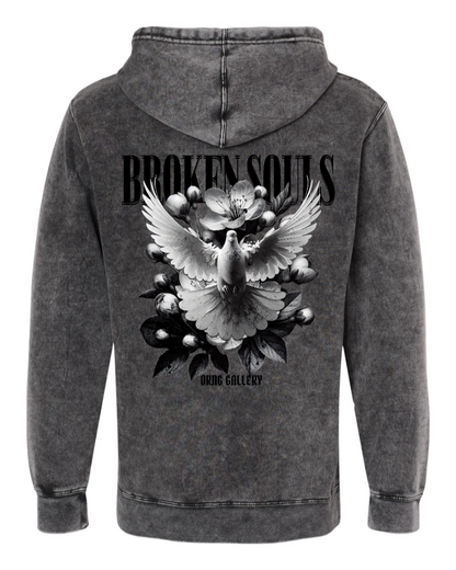 Dove & Blossom Free Spirit Hoodie Distressed Black