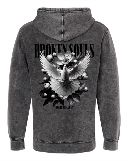 Dove & Blossom Free Spirit Hoodie Distressed Black