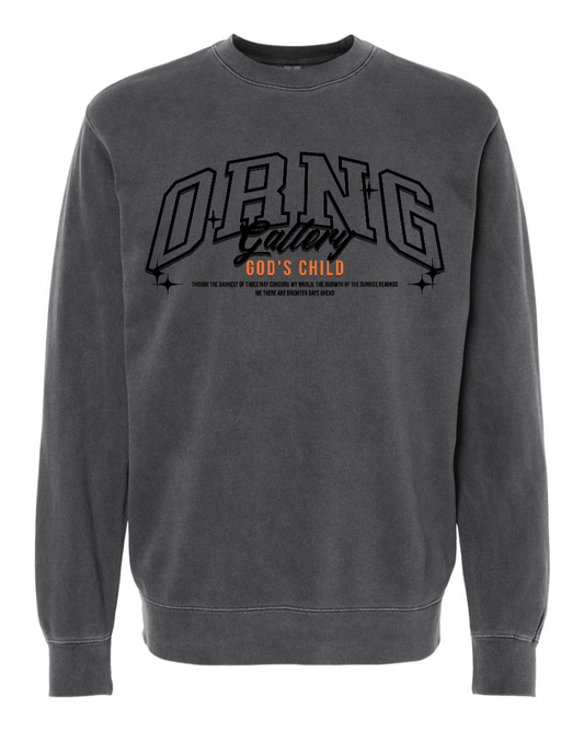 Gods Child Logo Crew Black Charcoal