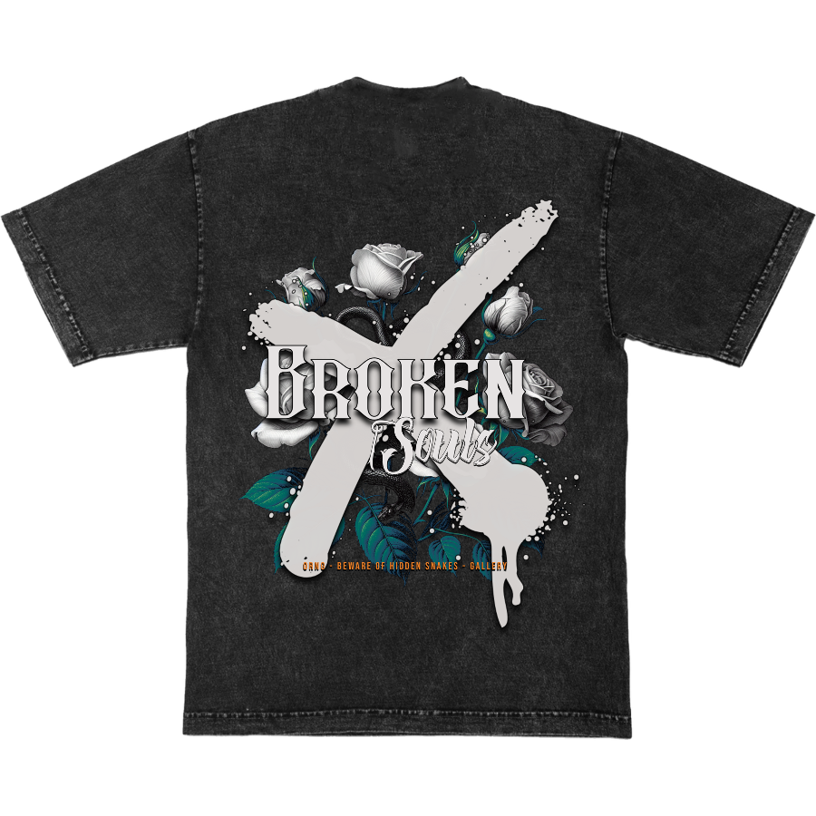 Beware of Hidden Snakes Washed Black Designer T