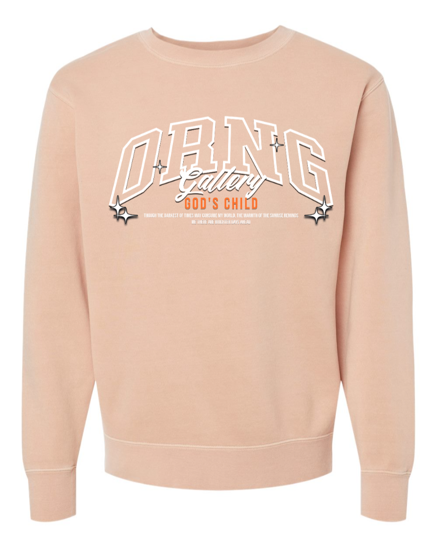 Gods Child Logo Crew Dusty Pink