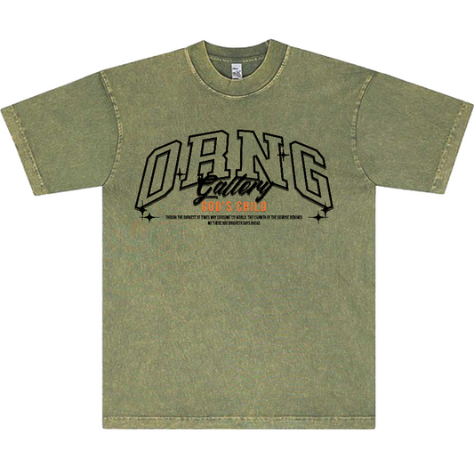 God’s Child Washed Army Green Logo T