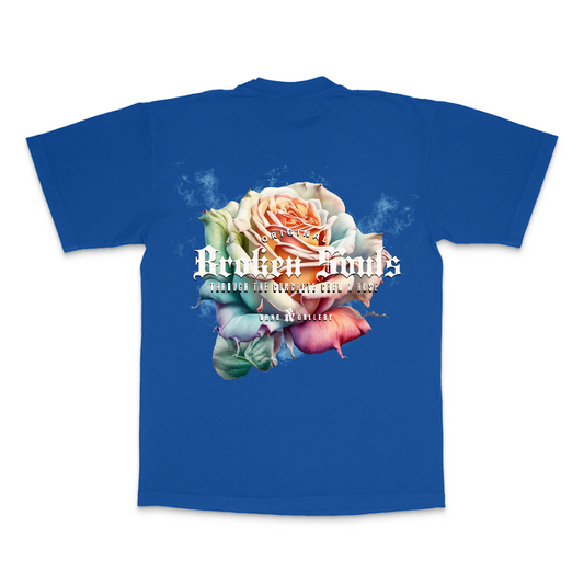 Concrete Rose Graphic T Cobalt Blue