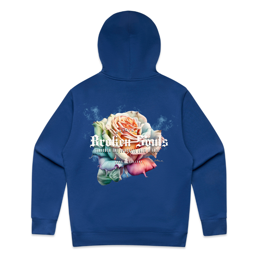Concrete Rose Heavy Hoodie- Liberty Blue