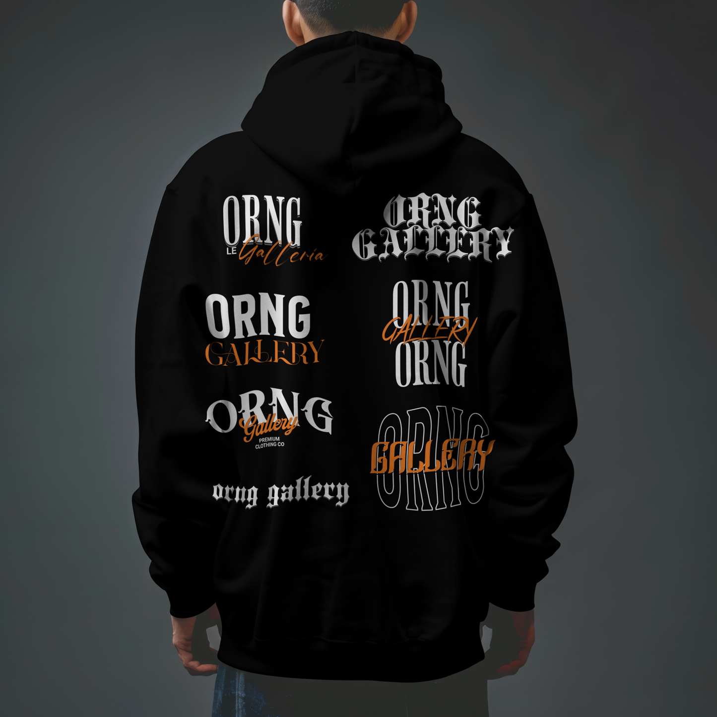 Orng Gallery Black Heavy Weight Hoodie