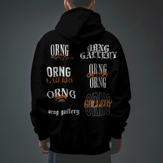 Orng Gallery Black Heavy Weight Hoodie