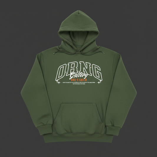 Orng Gallery Army Green Heavy Weight Hoodie