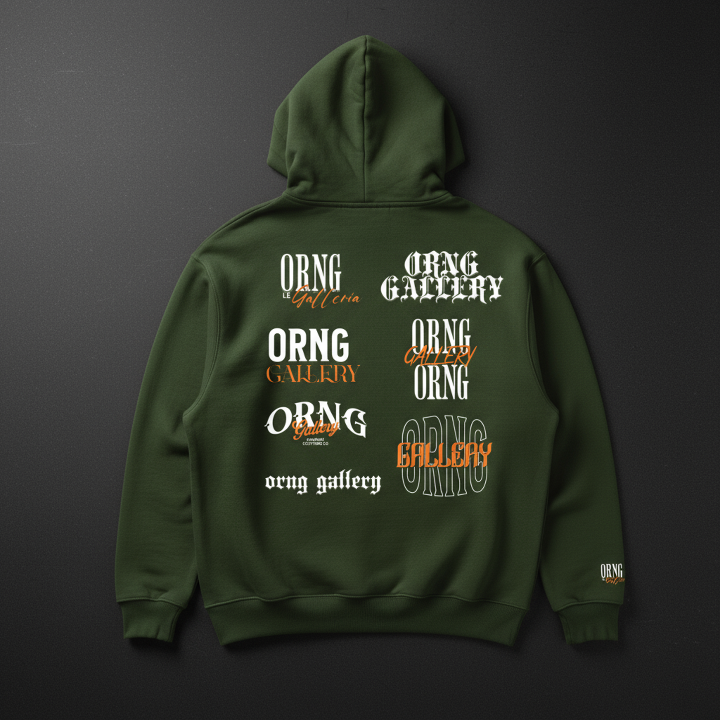 Orng Gallery Army Green Heavy Weight Hoodie