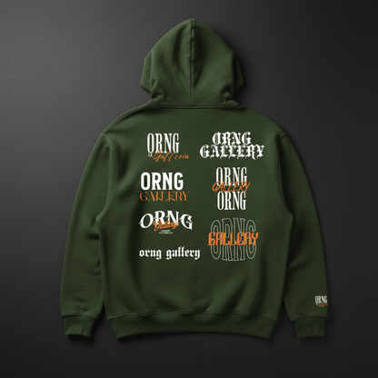 Orng Gallery Army Green Heavy Weight Hoodie