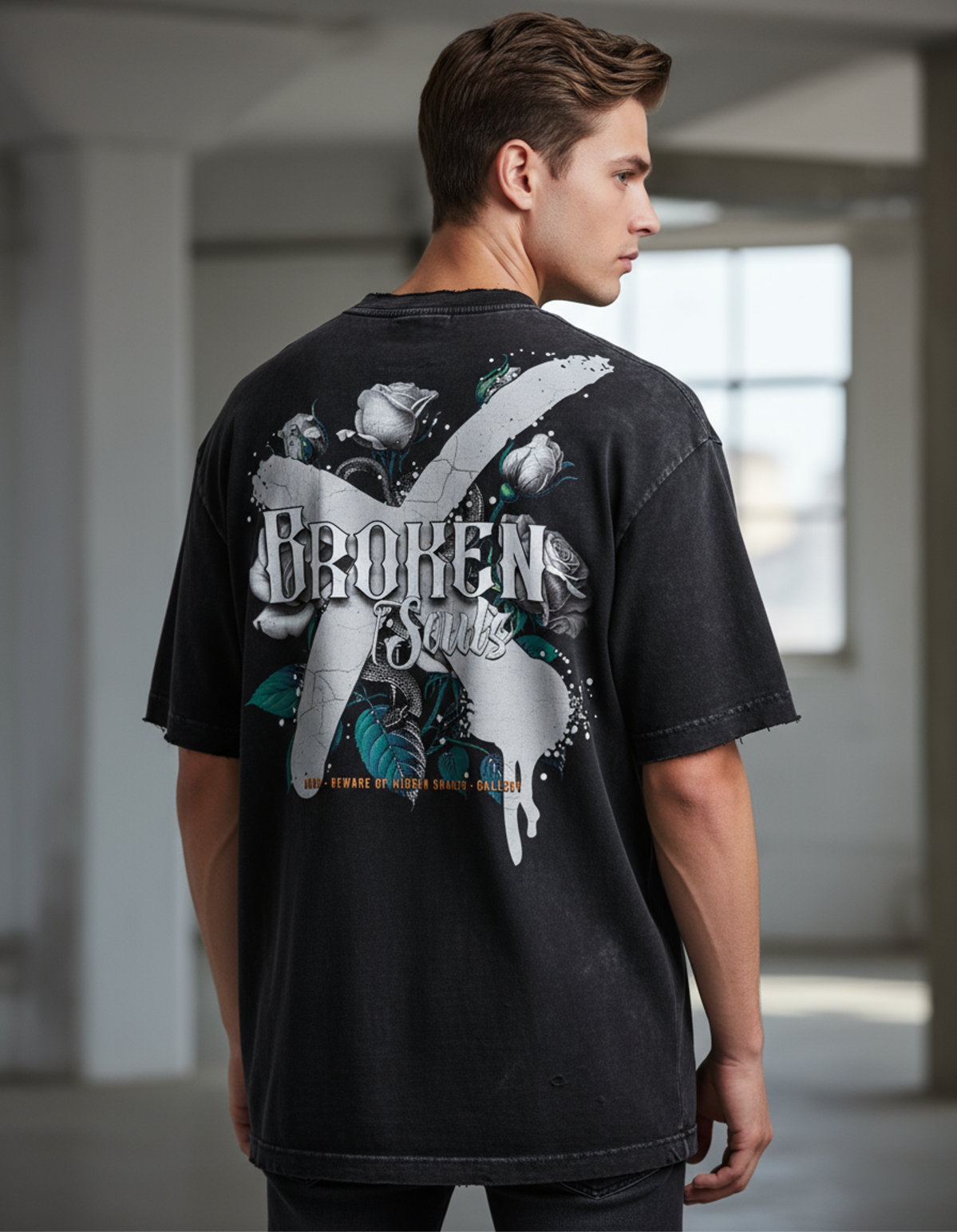 Beware of Hidden Snakes Washed Black Designer T